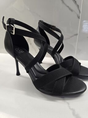 Cozy Island Comfy Women's Black Strappy High-Heel Sandals